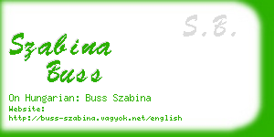 szabina buss business card